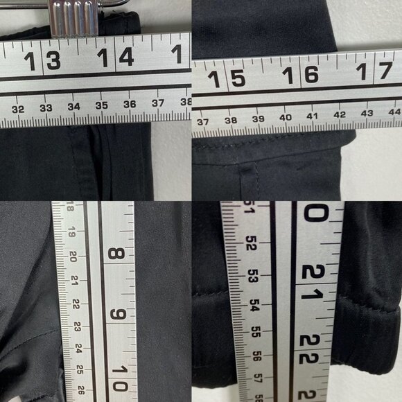 BCBGMaxAzria Satin Joggers Cargo Pants Crop Ankle Zipper Size Small Black Boho S - Picture 10 of 13